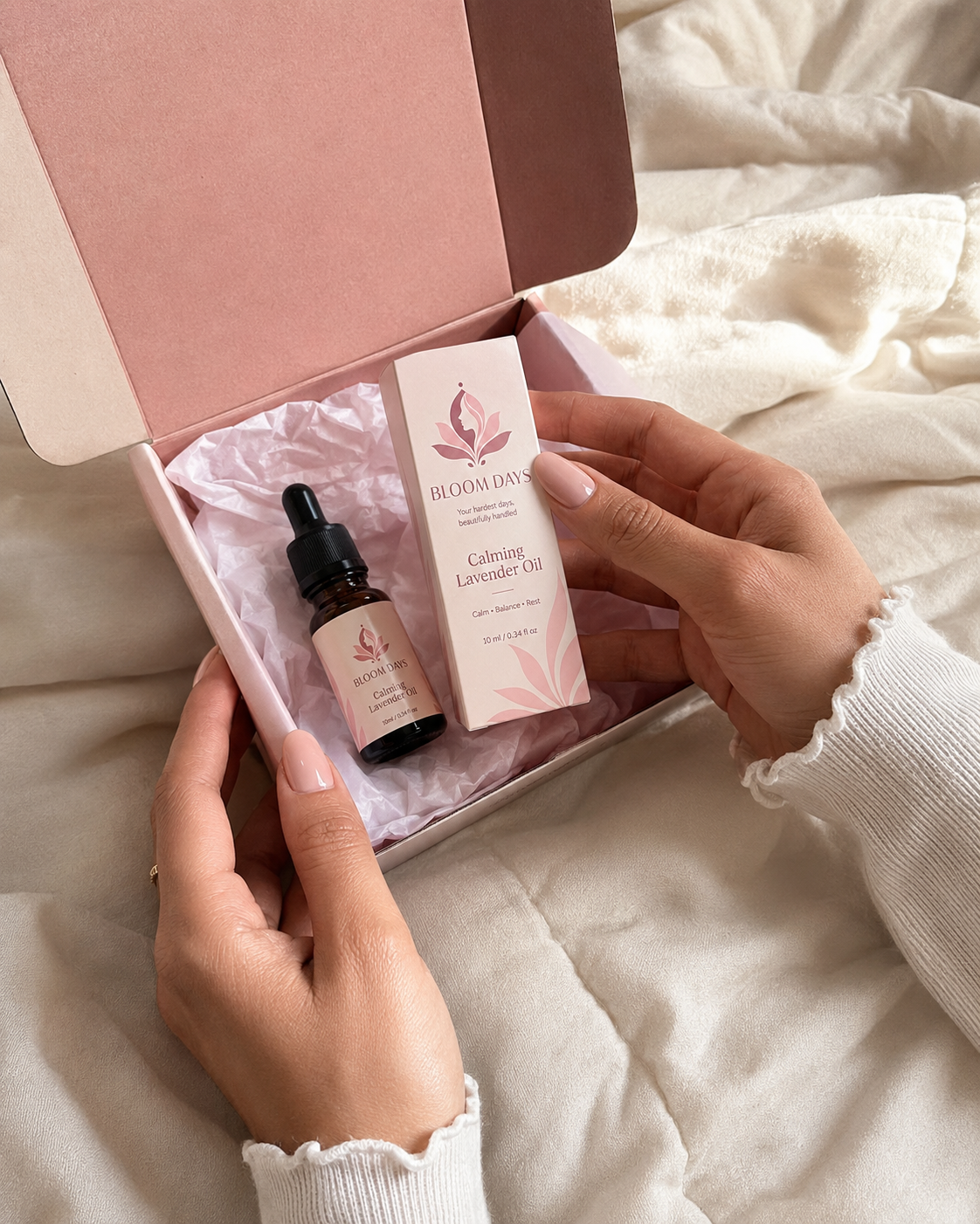 Styled product story image 1 featuring Calming Lavender Oil 10 ml