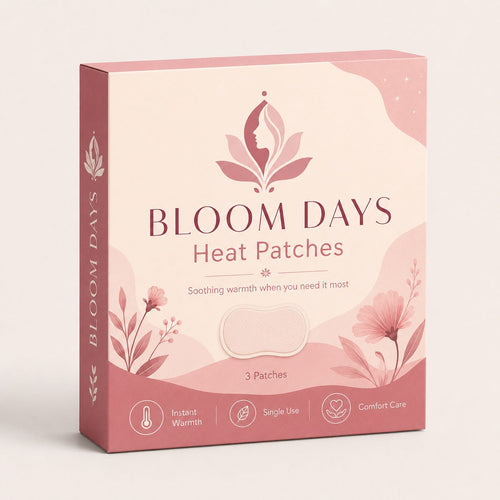 Bloom Days Heat Patches three-pack packaging